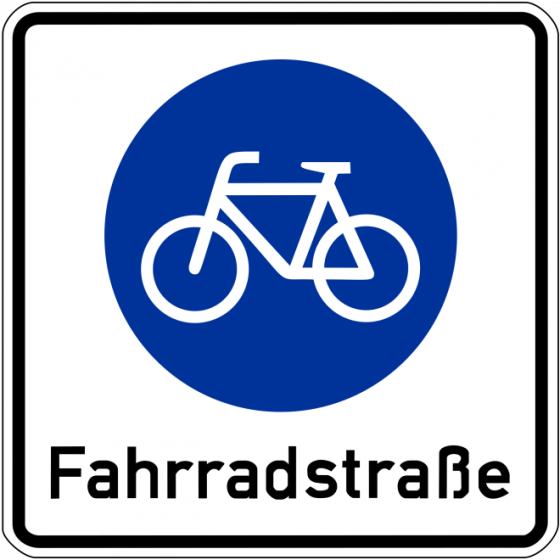 Kerékpáros utcát jelző tábla